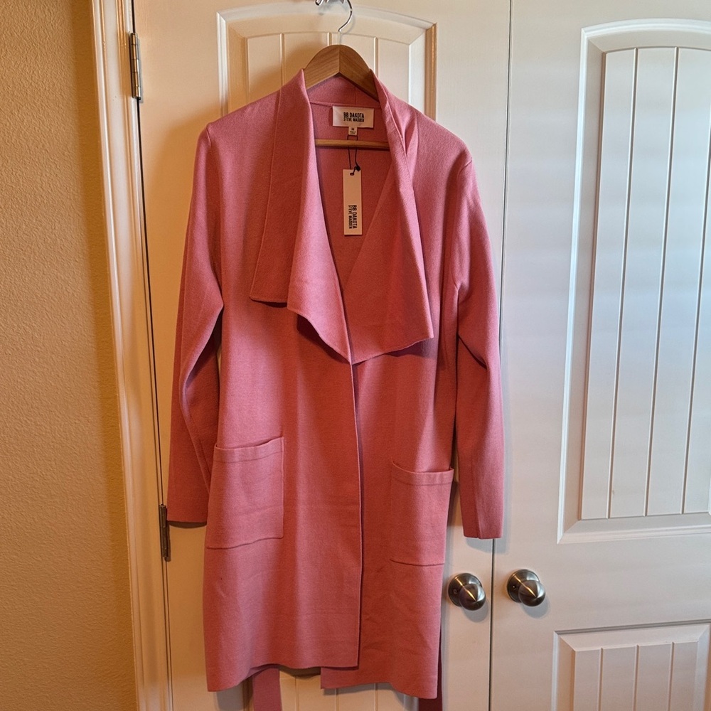 BB Dakota Soft Pink Open Cardigan